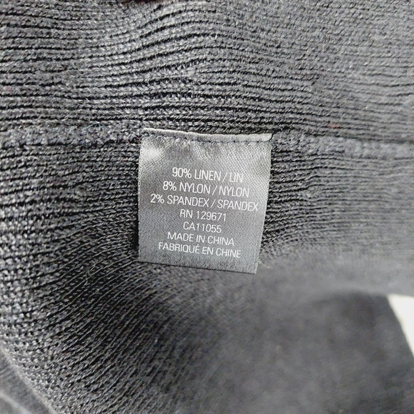 NEW 360 SWEATER Linen Blend Black Sleeveless V Neck Midi Dress P671 - Picture 7 of 8